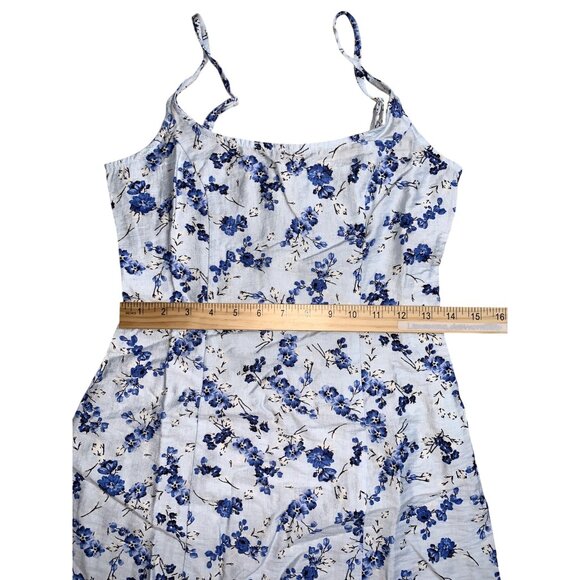 A New Day Womens Blue Floral Smocked Knee Length Sundress Size 0 - Picture 10 of 12